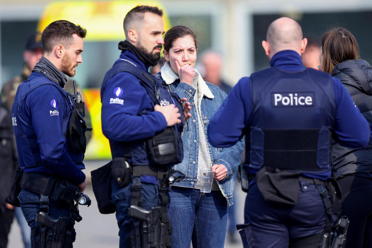 A vehicle runs into a group of Belgian carnival performers, in Strepy-Bracquegnies