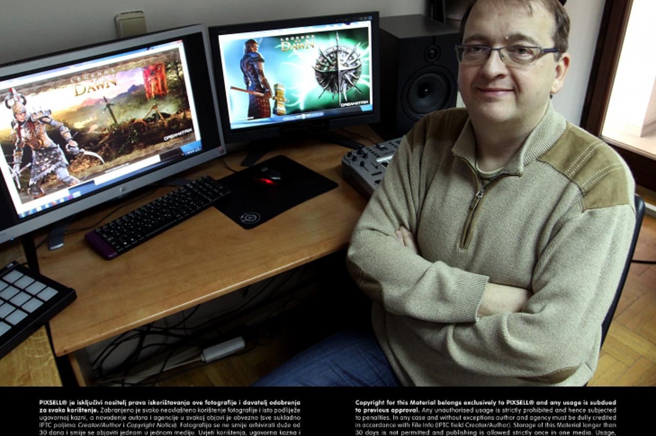 '18.01.2013., Zagreb - Marko Banjac, jedan od inzenjera koji su napravili igricu Legends of Dawn, a financirao najjaci Crowdfunding portal. Photo: Anto Magzan/PIXSELL'
