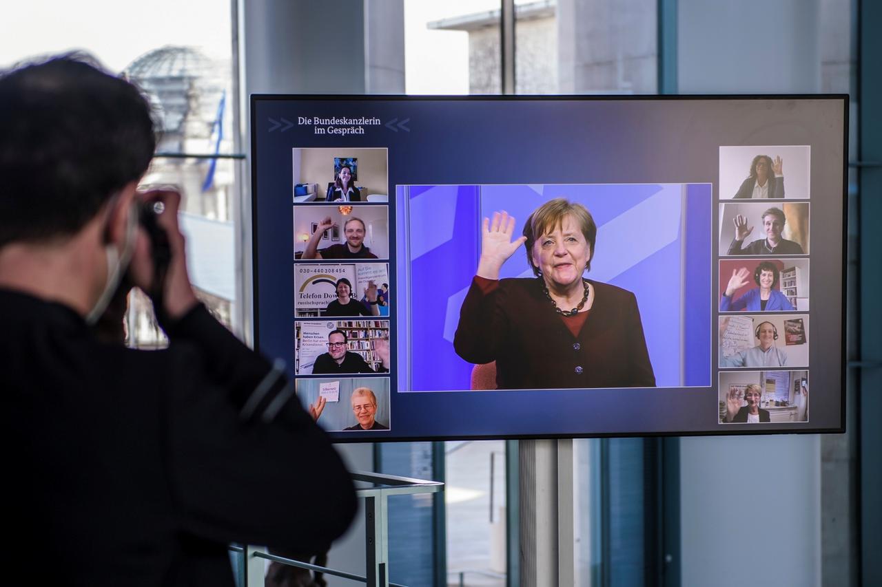 Germany's Merkel speaks to citizens online