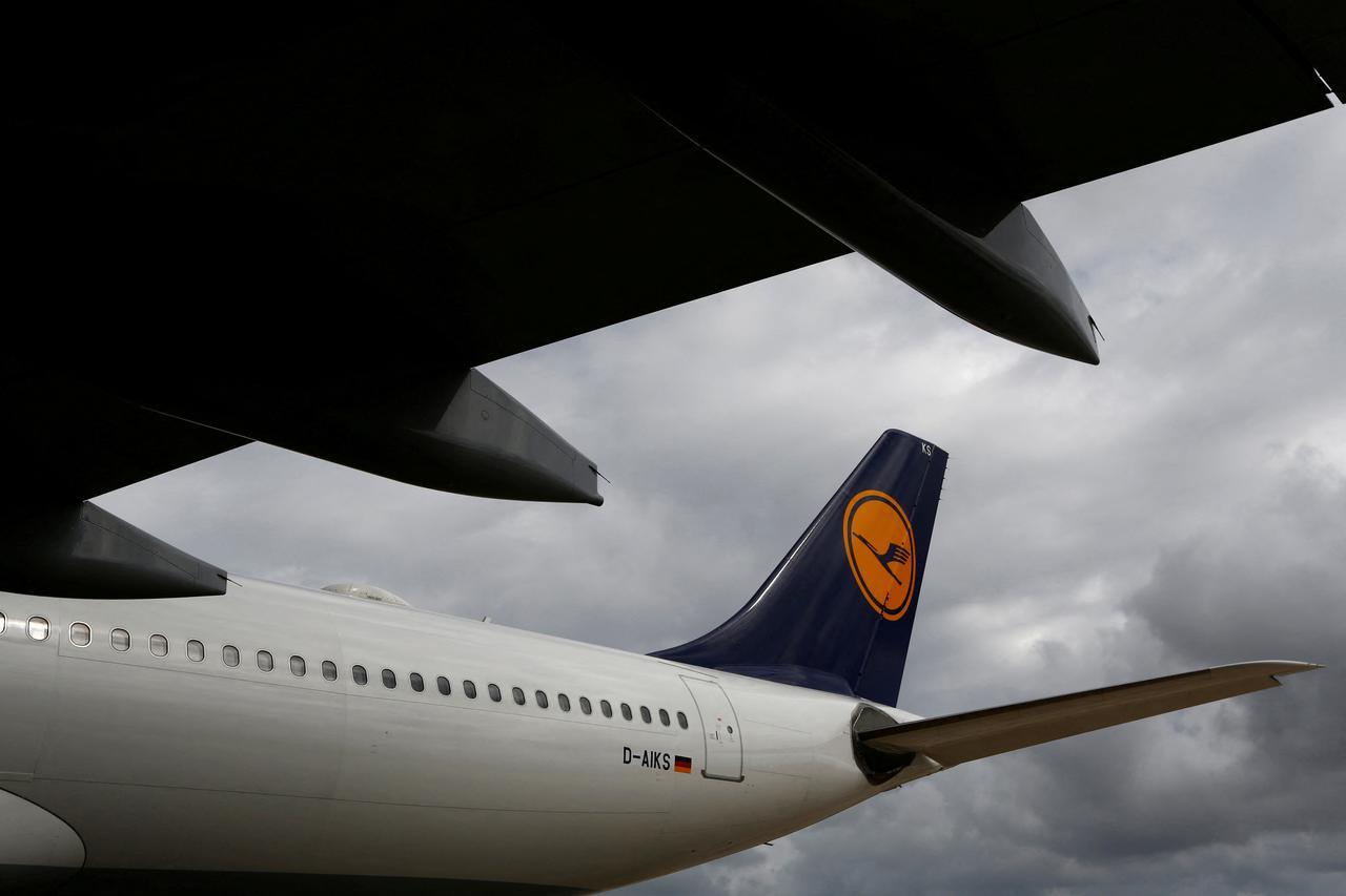 FILE PHOTO: A Lufthansa Airbus A330-300 aircraft is brought into a maintenance hangar at Lufthansa Technik Malta at Malta International Airport outside Luqa