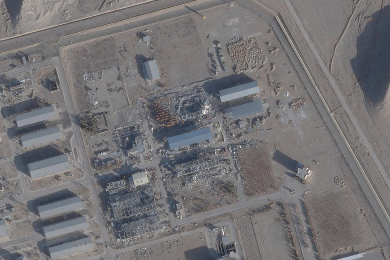 FILE PHOTO: Satellite imagery taken on February 1, 2026, shows a new roof over a previously destroyed building at Isfahan nuclear site