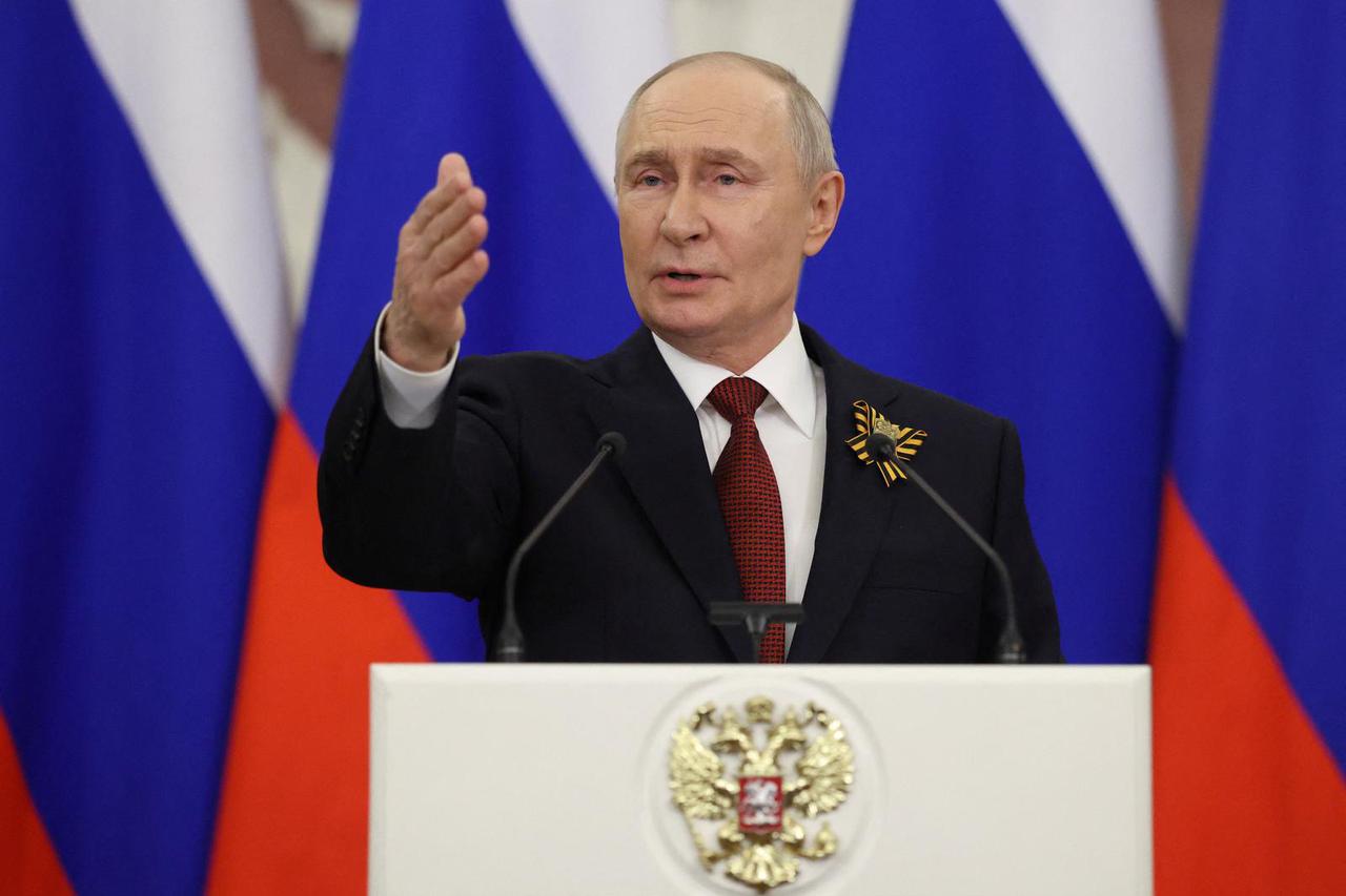 Russian President Vladimir Putin holds a press conference in Moscow