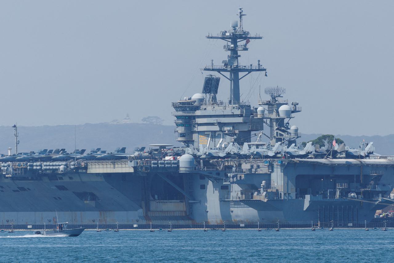 FILE PHOTO: The USS Abraham Lincoln in San Diego, CA