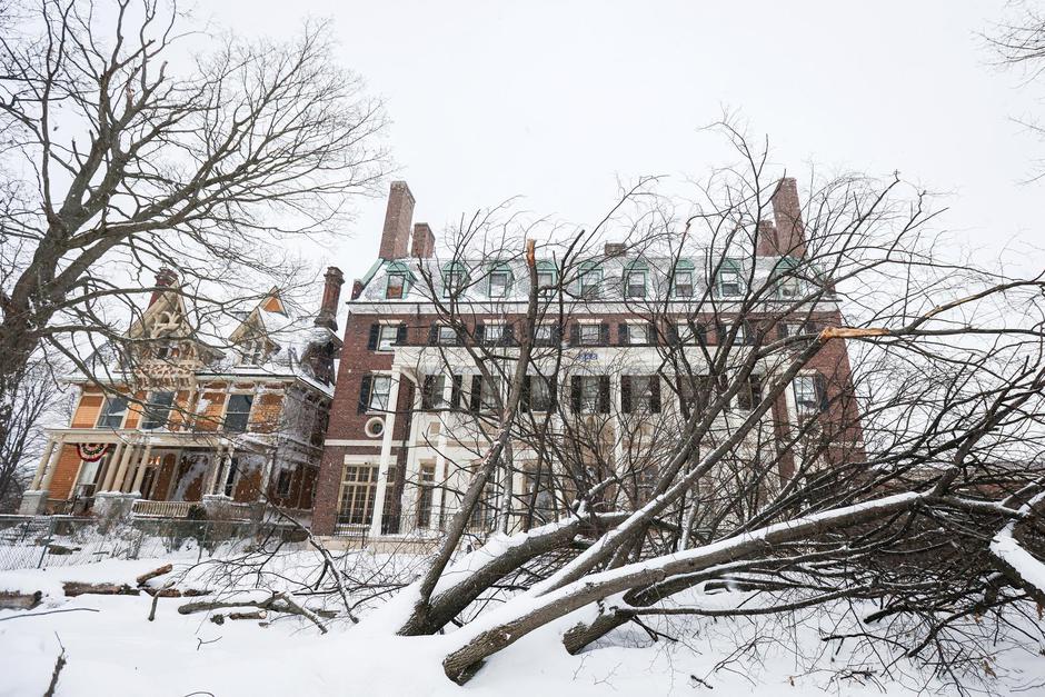 Damage following a winter storm in Buffalo
