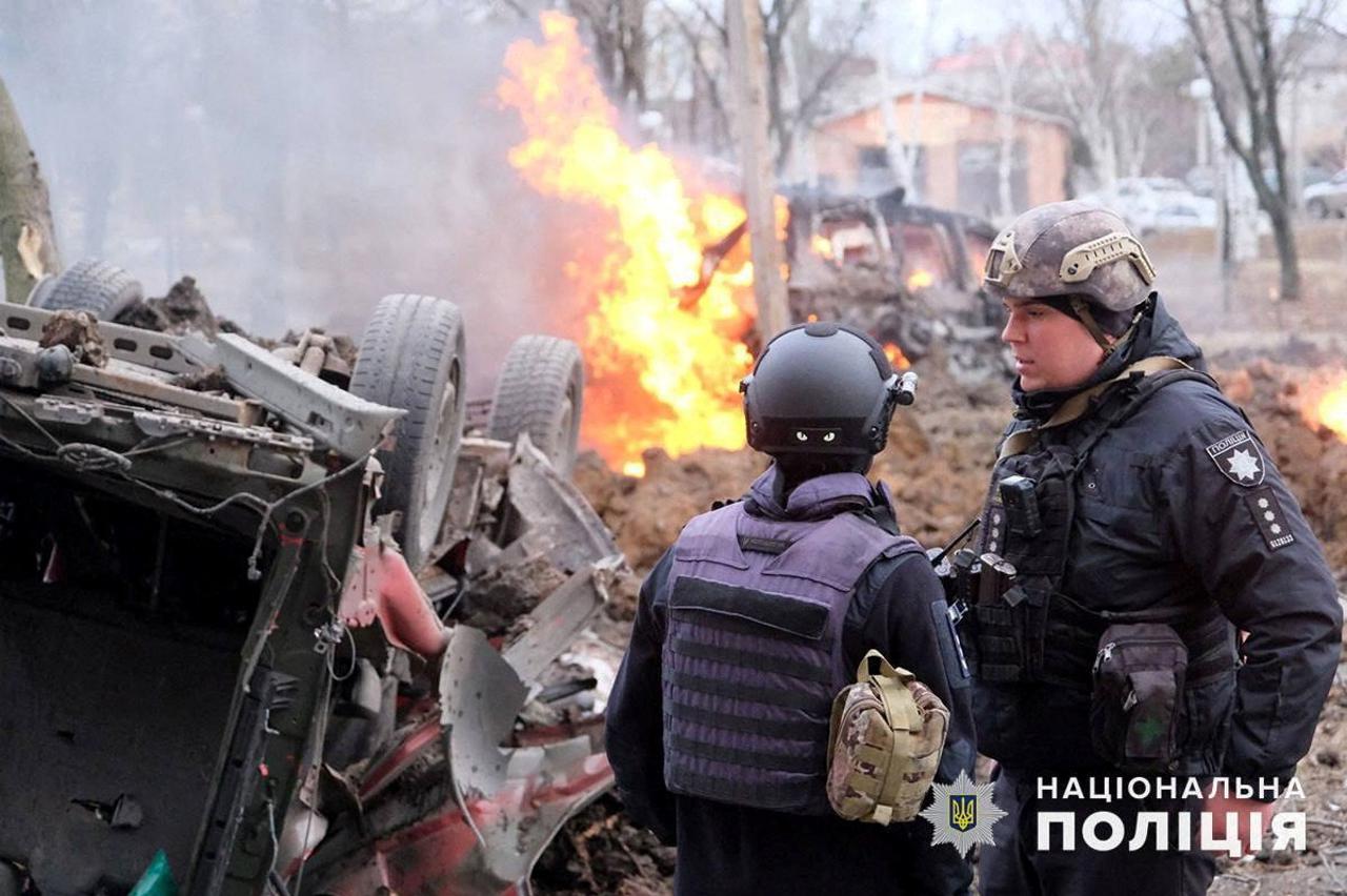 Aftermath of a Russian missile attack in Pokrovsk