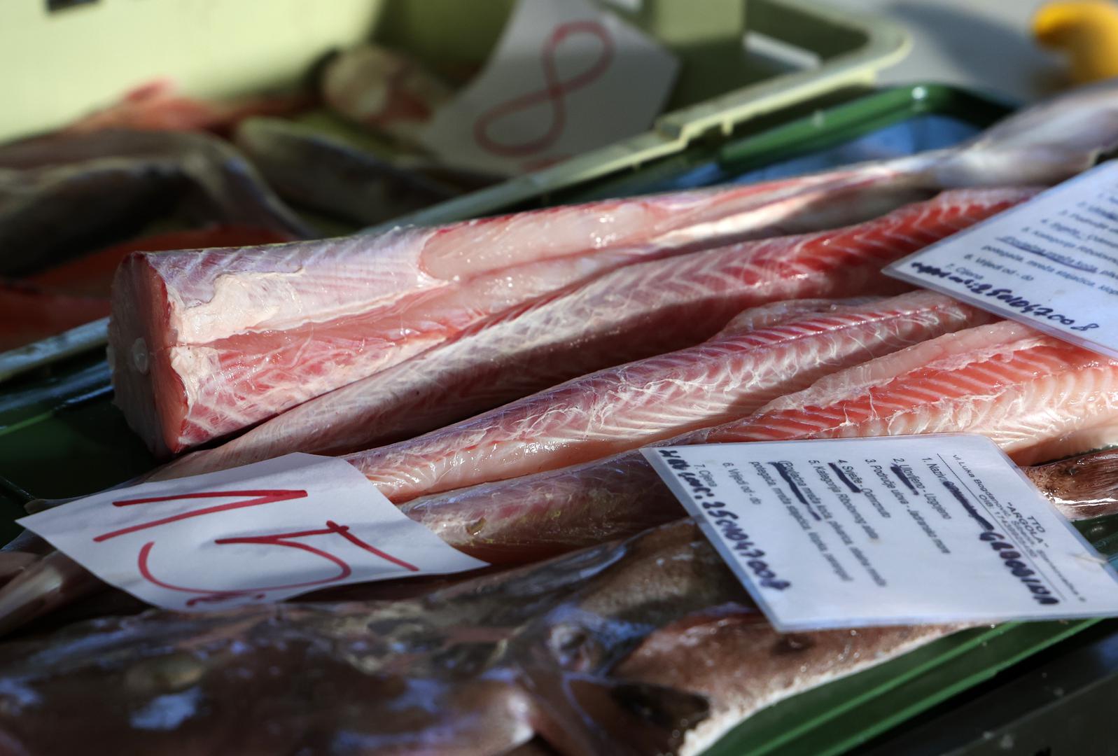 Cijene svježih plodova mora na šibenskoj ribarnici variraju, a najnovija ponuda uključuje raznovrsne morske plodove. 