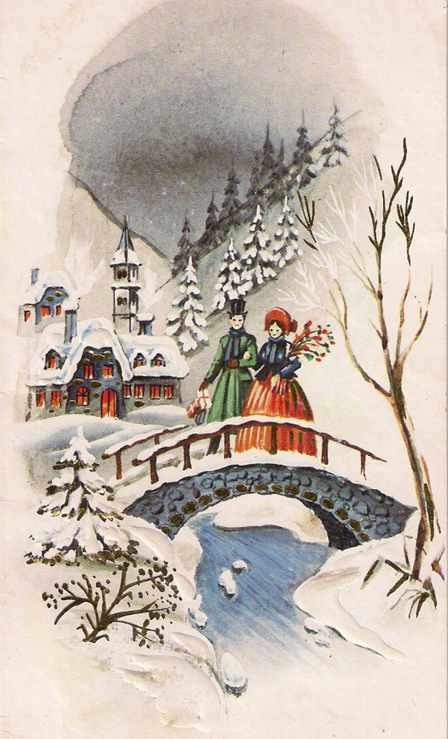 Mostić, zaljubljeni par, snijeg... - motiv iz 1976. godine
