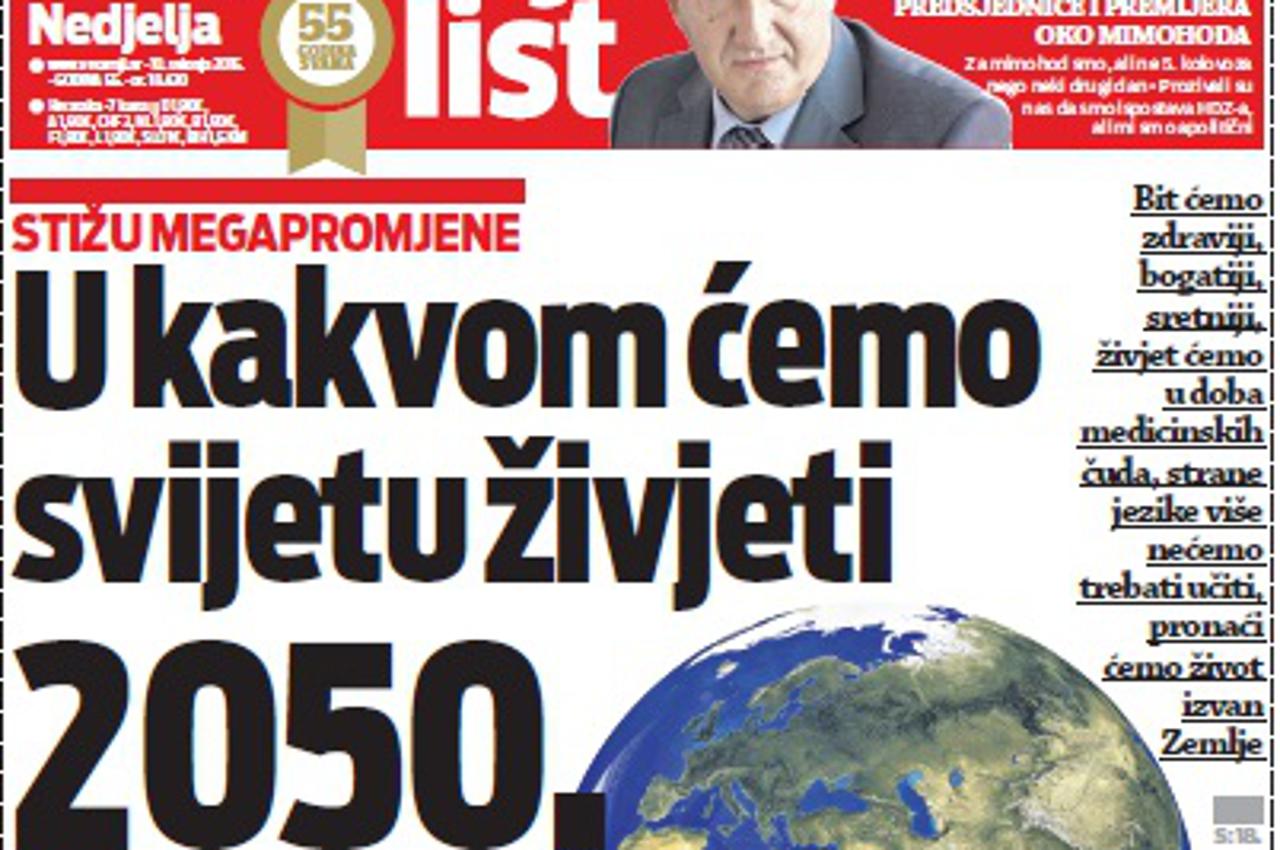 Naslovnica Večernjeg