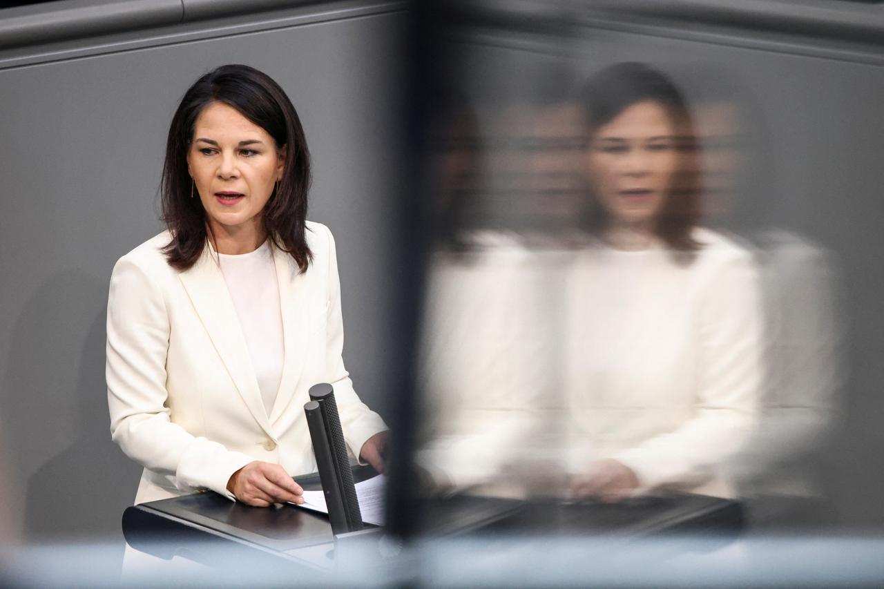 Session of the lower house of parliament on NATO's 75th anniversary in the Bundestag, Berlin