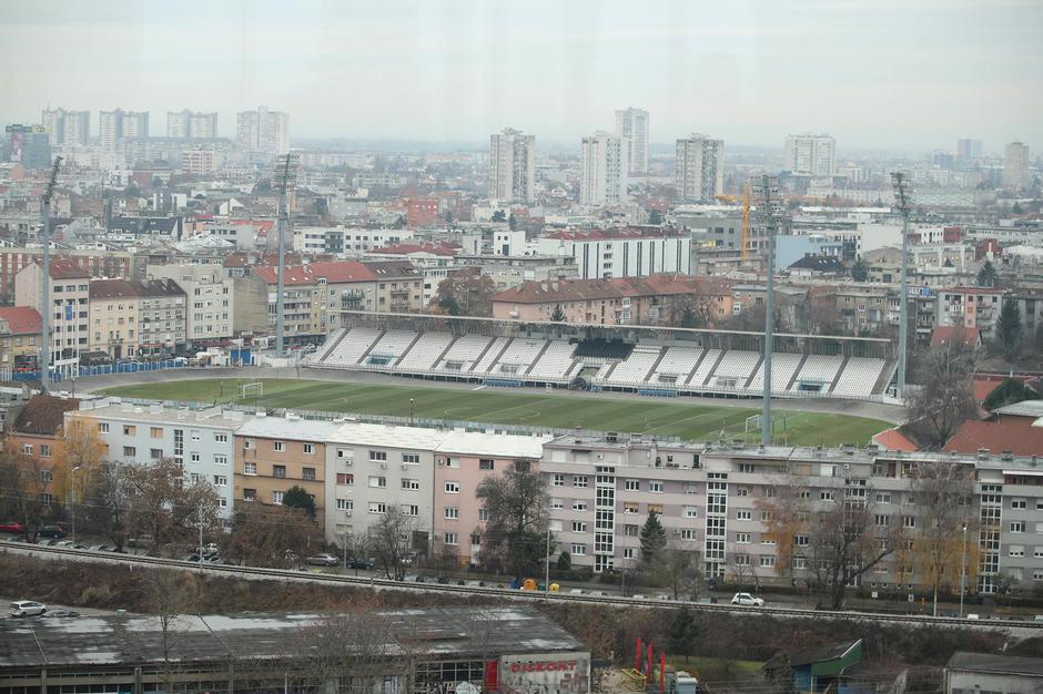 Zagreb: Pogled na nogometni stadion u Kranjčevićevoj ulici 