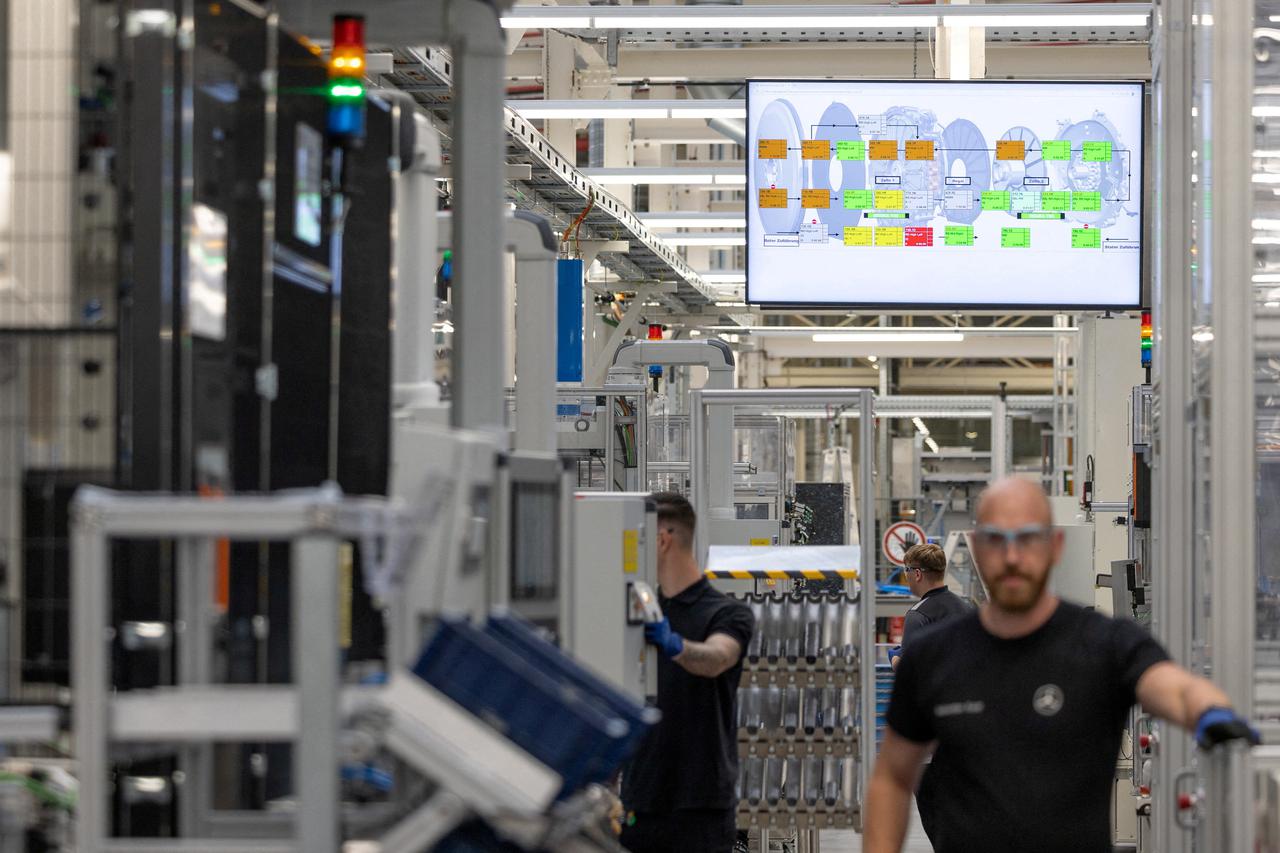 FILE PHOTO: Mercedes presents motor technology for premium AMG models at Berlin plant, Germany