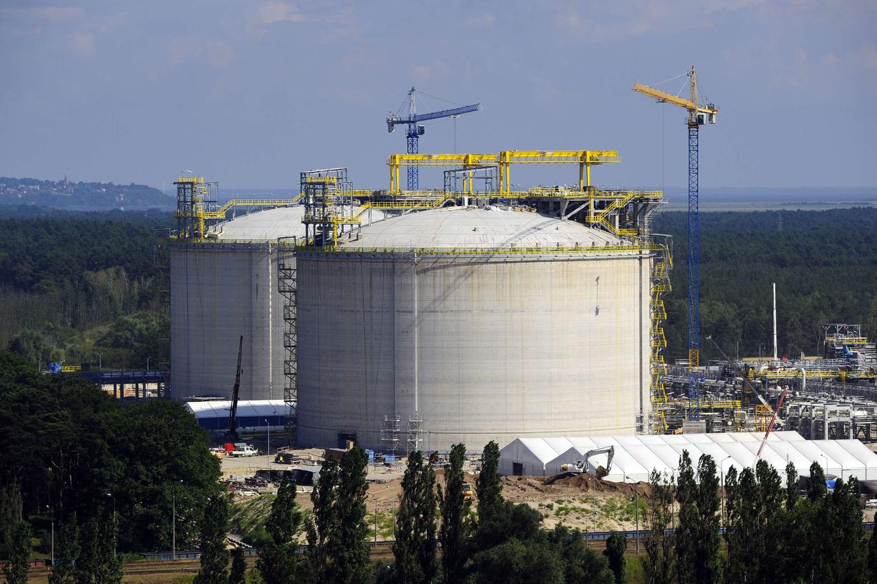 A general view shows the construction site of Poland's first liquefied natural gas (LNG) terminal, in the Baltic port of Swinoujscie July 23, 2014. Poland is building the terminal at at a cost of around 3 billion zlotys ($977.2 million). It will be able t