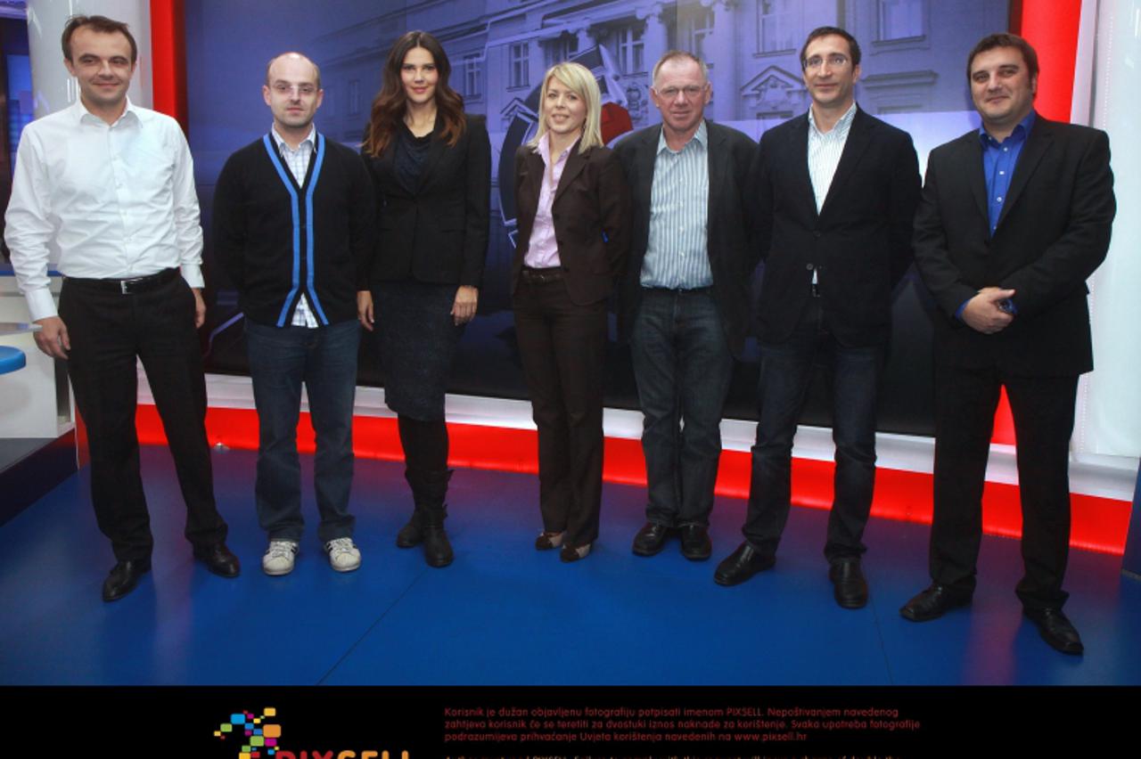 \'26.10.2011., Zagreb - U zgradi Nove televizije na Remetinackoj cesti potpisan sporazuma izmedju Vecernjeg lista, Nove TV i Media servisa. Juraj Hrvacic,, Mislav Bago, Iva Gacic, Jasna Fila, Boris Tr