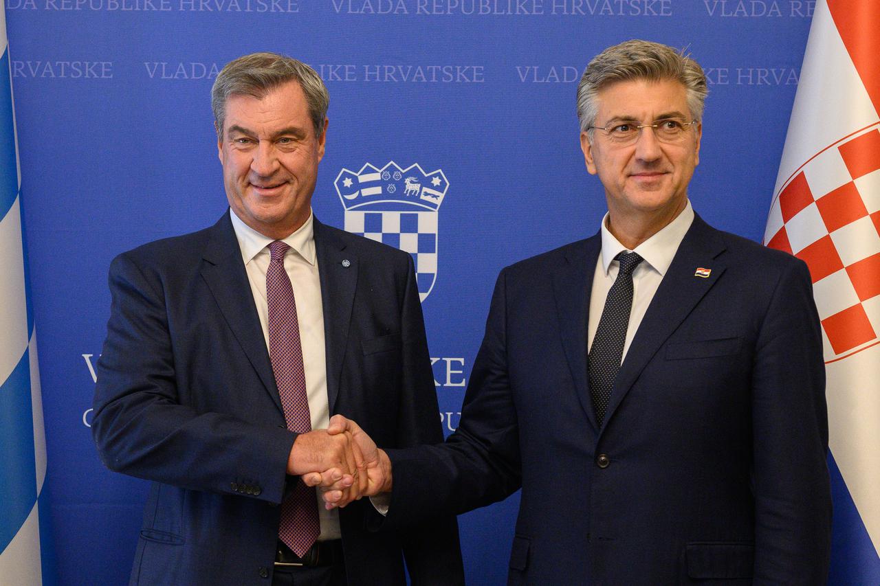 Zagreb: Andrej Plenković primio predsjednika Vlade Savezne pokrajine Bavarske Markusa Sodera
