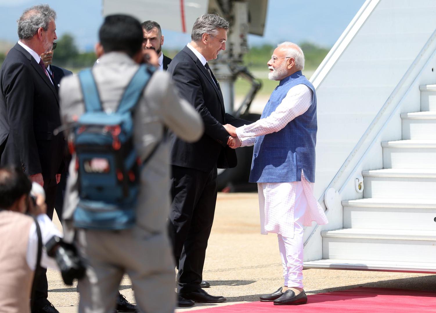 18.06.2025., Zagreb - Dolazak predsjednika Vlade Republike Indije Narendre Modija u Zracnu Luku "Franjo Tudjman" Photo: Slavko Midzor/PIXSELL