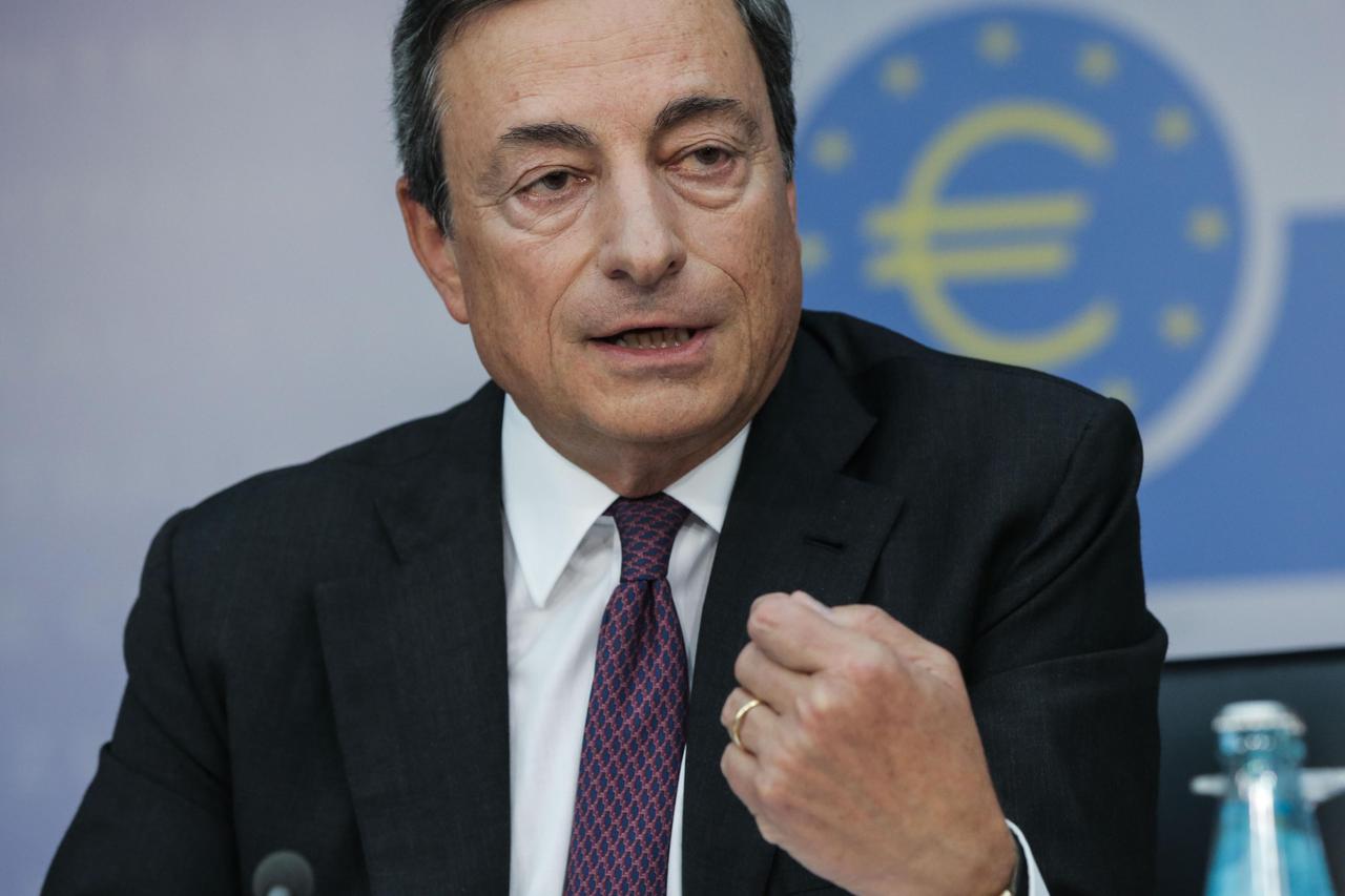 Mario Draghi, president of the European Central Bank (ECB) attends the ECB press conference in Frankfurt/Main, Germany, 04 September 2014. The ECB reduced the base rate to a historic low of 0,05 percent. Photo: Frank Rumpenhorst/dpa/DPA/PIXSELL