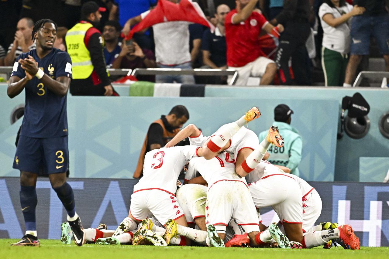 Match de football France / Tunisie (0 - 1), groupe D, lors de la Coupe du Monde de la FIFA, Qatar 2022 au Coupe du Monde de la FIFA, Qatar 2022
