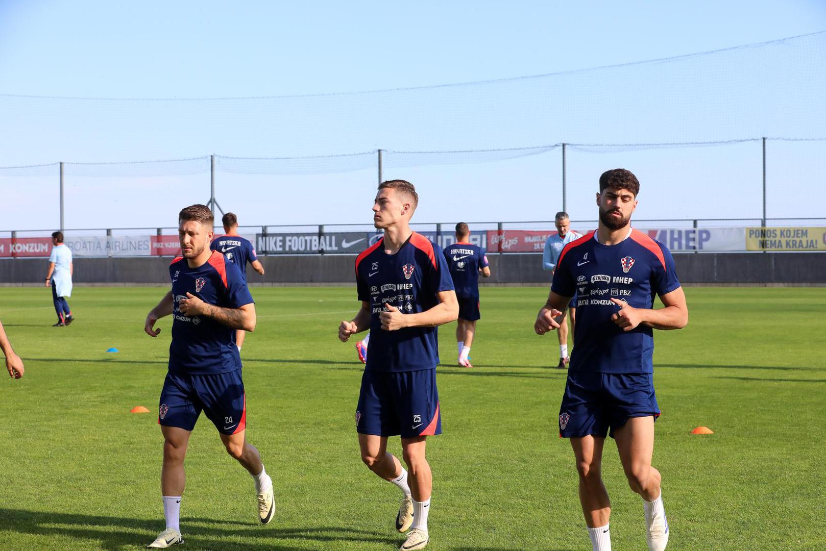 06.06.2024., Rijeka - Trening Hrvatske nogometne reprezentacije na pomocnom terenu stadiona na Rujevici. Photo: Goran Kovacic/PIXSELL