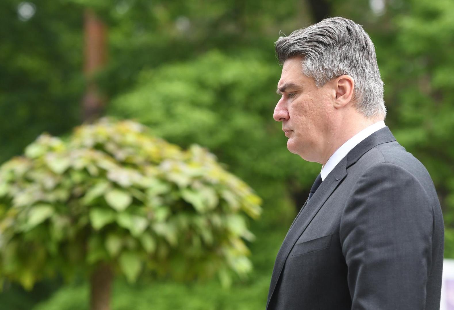 15.05.2020., Tezno, Slovenija - Hrvatski predsjednik Zoran Milanovic polozio je u vijenac i zapalio svijecu za poratne zrtve Drugog svjetskog rata na groblju Dobrava kraj Maribora.
Photo: Ziga Zivulovic jr/FABobo/PIXSELL