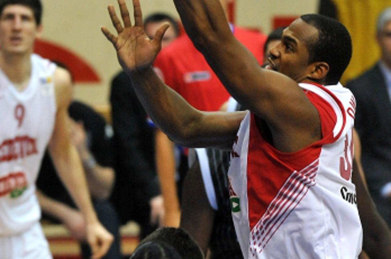 '16.01.2011., Sutinska vrela, Zagreb - Kosarkaska utakmica 17. kola NLB lige izmedju KK Cedevita i KK Partizan.  Corsley Edwards.  Photo: Goran Stanzl/PIXSELL'