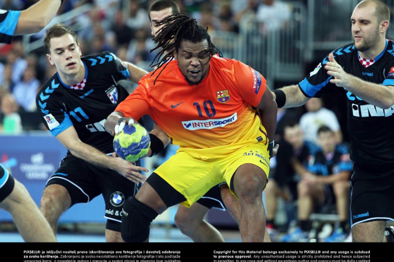 '20.10.2012., Arena Zagreb, Zagreb - Rukometna utakmica Velux EHF Lige prvaka, 4. kolo, RK Croatia Osiguranje Zagreb - FC Barcelona Intersport. Cedric Sorhaindo. Photo: Jurica Galoic/PIXSELL'