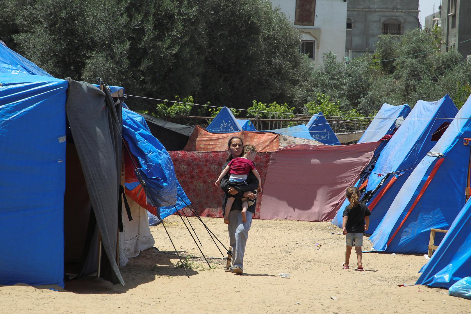 Displaced Palestinians, who fled their houses due to Israeli strikes, shelter at a tent camp, amid the ongoing conflict between Israel and the Palestinian Islamist group Hamas, in Rafah in the southern Gaza Strip, May 5, 2024. REUTERS/Hatem Khaled Photo: HATEM KHALED/REUTERS