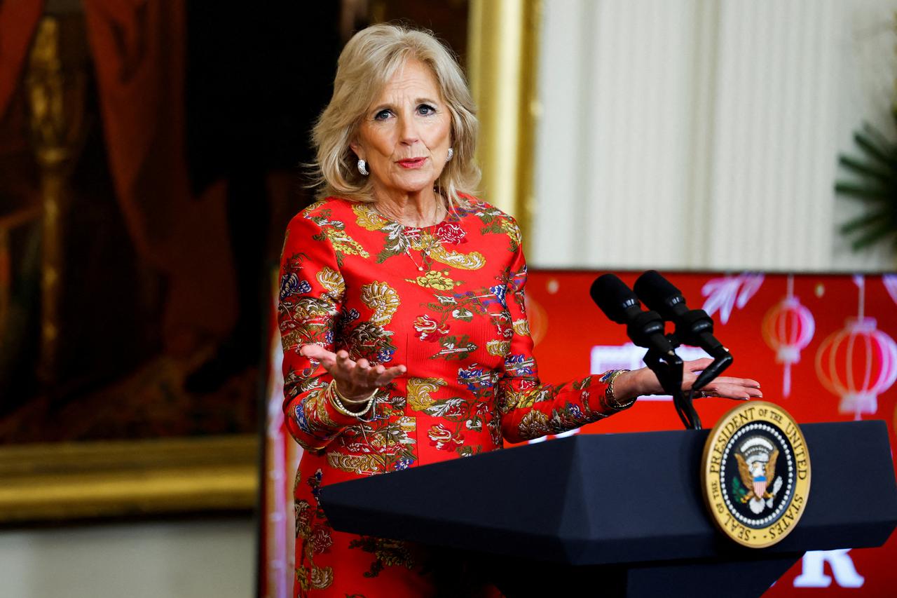 FILE PHOTO: U.S. President Joe Biden and first fady Jill Biden host a Lunar New Year reception in the White House