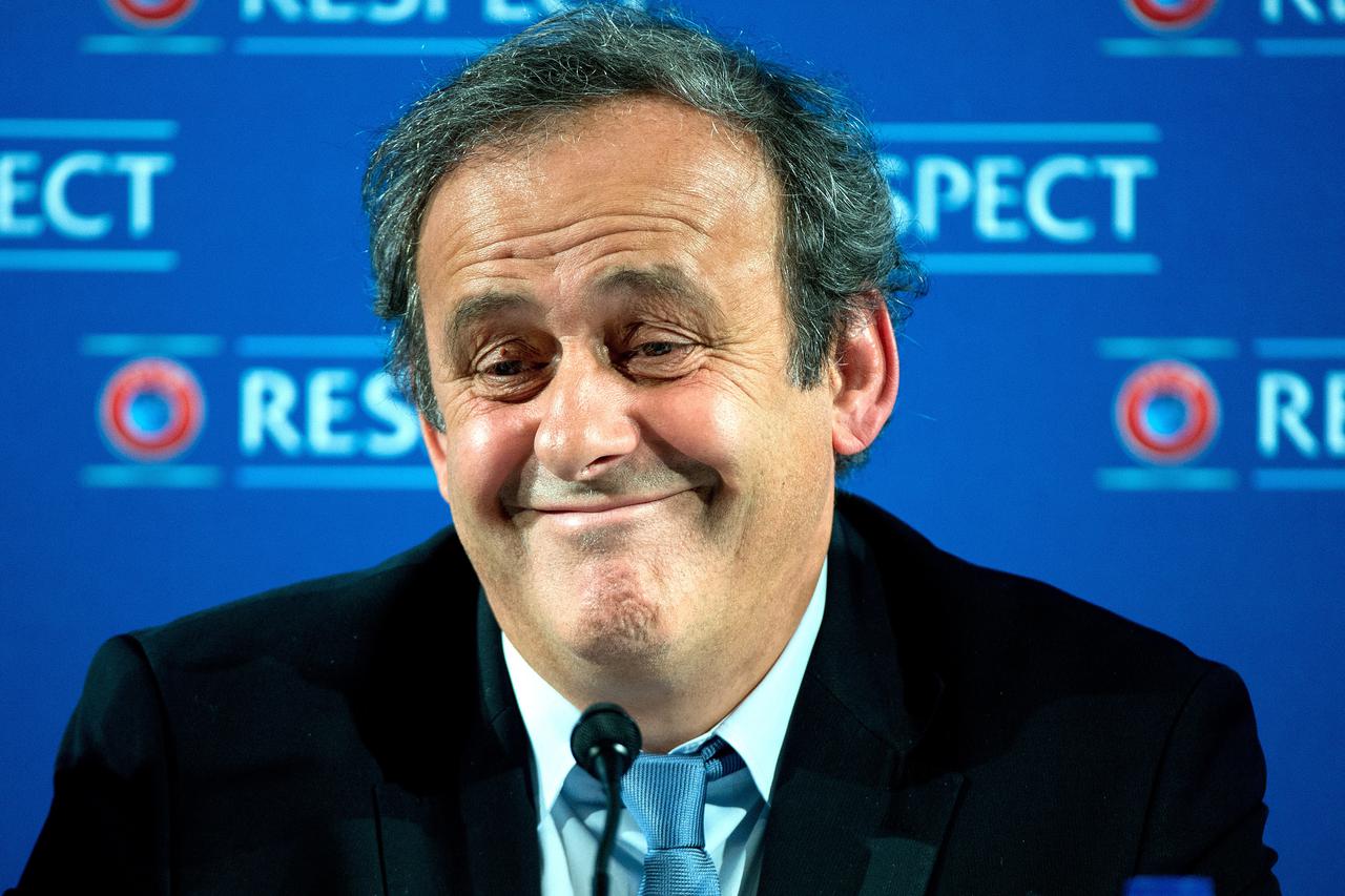 UEFA president Michel Platini speaks during a press conference in Nice, France, 22 February 2014. The qulifying draw for the UEFA EURO 2016 tournament will be held on 23 February. This time, 24 teams will take part in the competition. Photo: FEDERICO GAMB