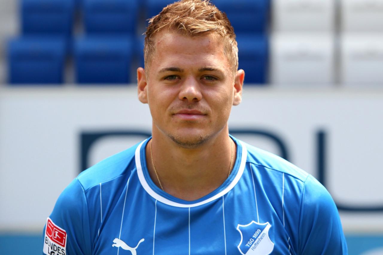 'Midfielder Boris Vukcevic from German first division Bundesliga football team TSG 1899 Hoffenheim poses for a photo in Sinsheim, southern Germany, on July 10, 2012. AFP PHOTO / DANIEL ROLAND'