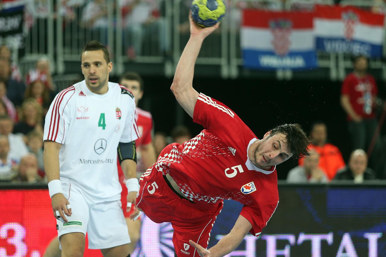 06.04.2013., Arena Zagreb, Zagreb - Kvalifikacije za Europsko prvenstvo u rukometu, skupina 4, 3. kolo, Hrvatska - Madjarska. Domagoj Duvnjak. Photo: Jurica Galoic/PIXSELL