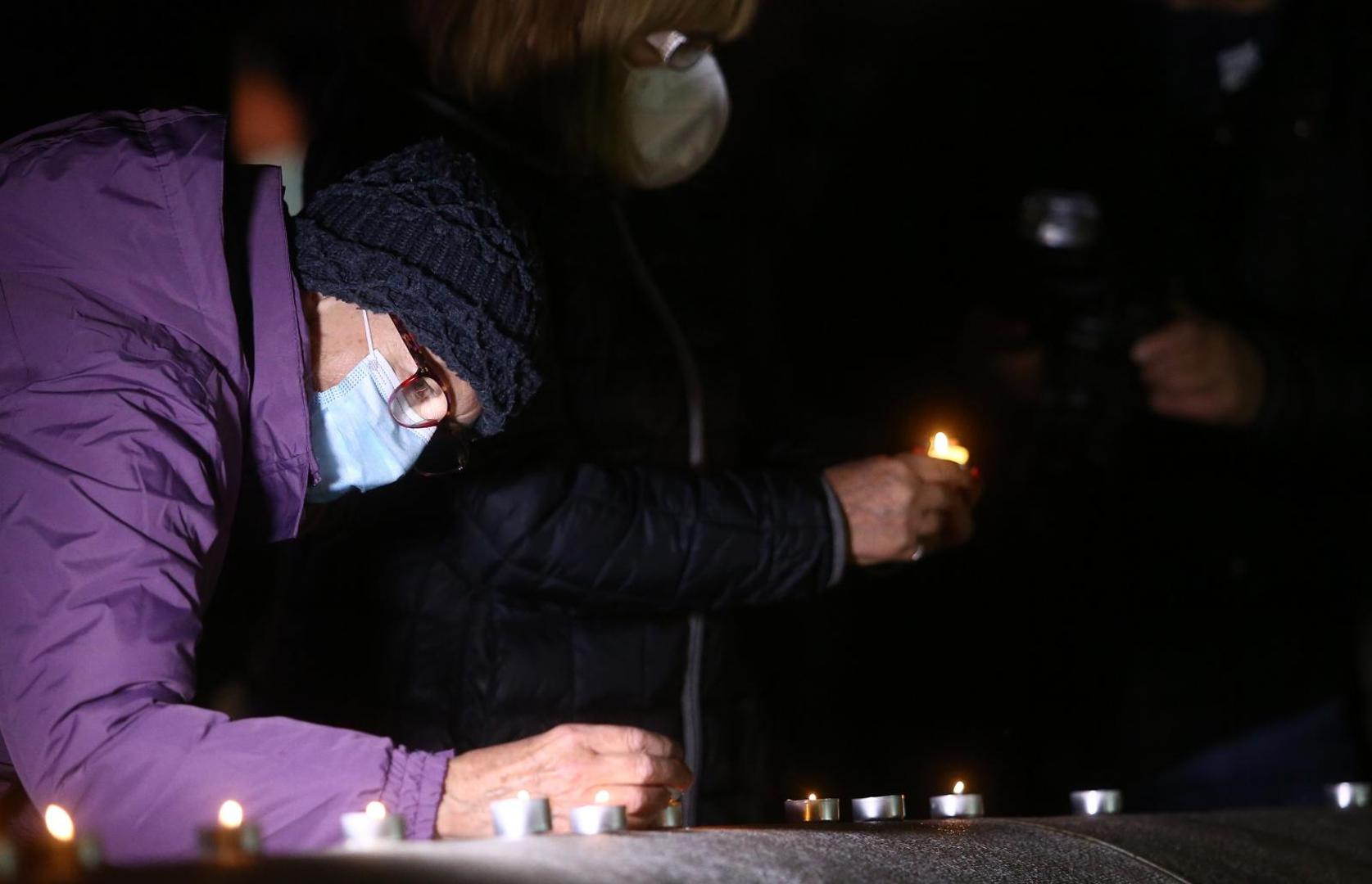 09.11.2020., Zagreb -  Antifasisticka liga RH organizirala skup sjecanja na Kristalnu noc.
Photo: Matija Habljak/PIXSELL