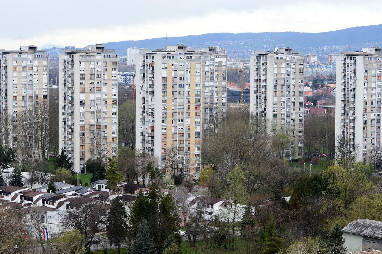 1.4.2015.,Zagreb -  Pogled na grad Zagreb sa nebodera.Neboderi u Sigetu. Photo: Marko Prpic/PIXSELL
