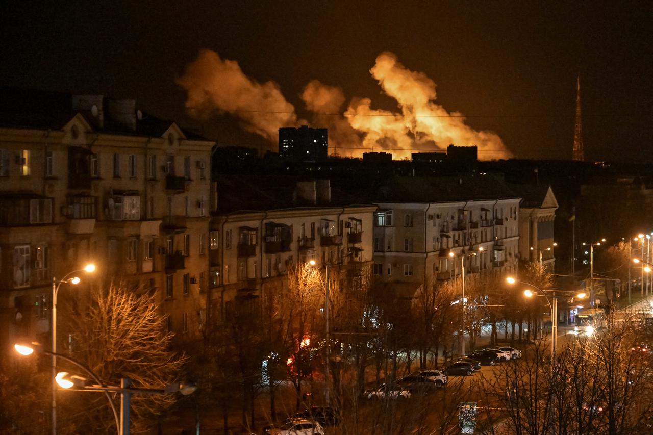 Aftermath of a Russian drone strike in Zaporizhzhia