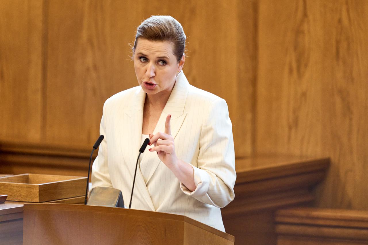 Denmark's Prime Minister Mette Frederiksen attends the closing debate in the Folketing
