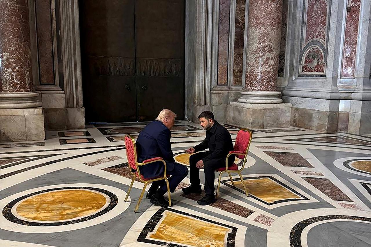Ukraine's President Zelenskiy meeting U.S. President Trump in Rome
