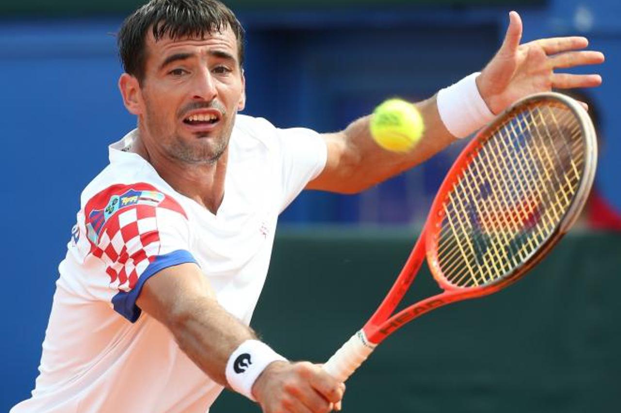 '15.09.2013., stadion Stella Maris, Umag - Kvalifikacije za Svjetsku skupinu Davis cupa, Hrvatska - Velika Britanija, Ivan Dodig - Andy Murray. Photo: Sanjin Strukic/PIXSELL'