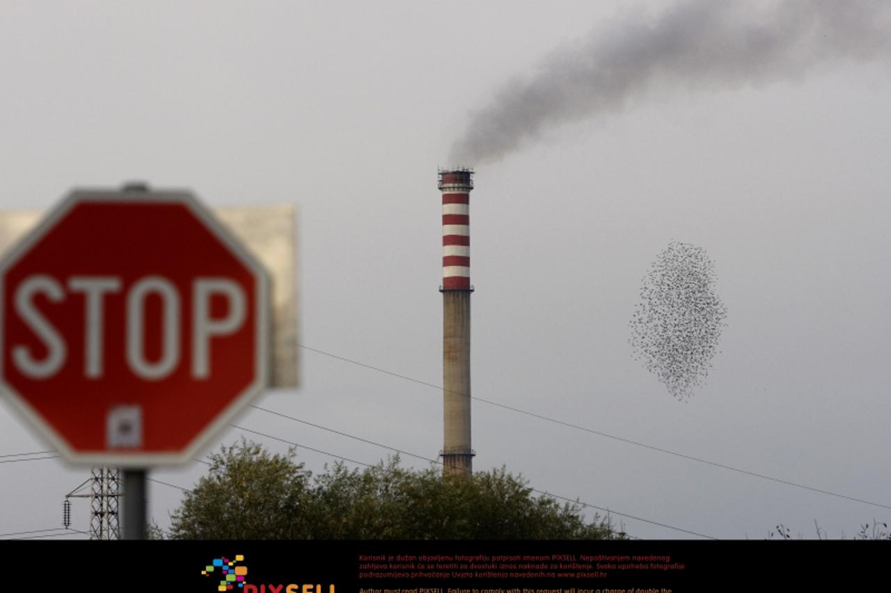 \'12.11.09. Zagreb - Ilustracija za zagadjenje zraka, unistavanje ozonskog omotaca, ispustanje stetnih plinova u atmosferu, prljanje zivotnog prostora pticama a i svim ostalim zivim bicima. Na slici d