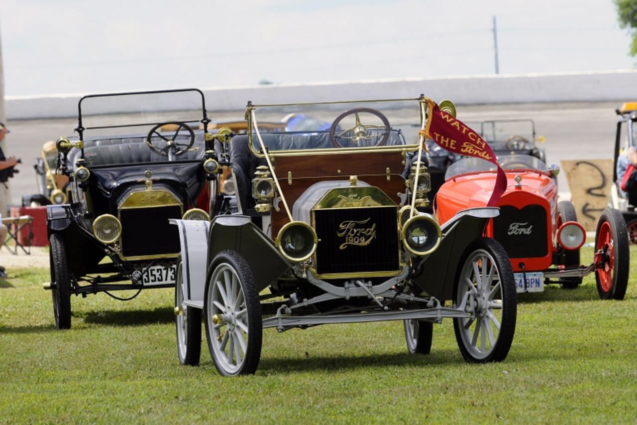 'RICHMOND, IN., July 23, 2008-- Ford Model T 100 year anniversary--More than 1,000 Ford Model T enthusiasts descended on Richmond Indiana and Winchester Speedway also in Indiana today to take part in 