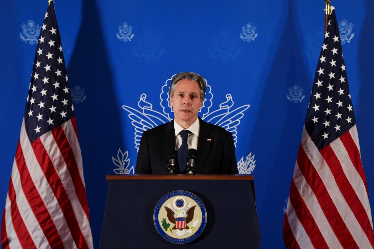 U.S. Secretary of State Blinken holds a news conference, in Jerusalem