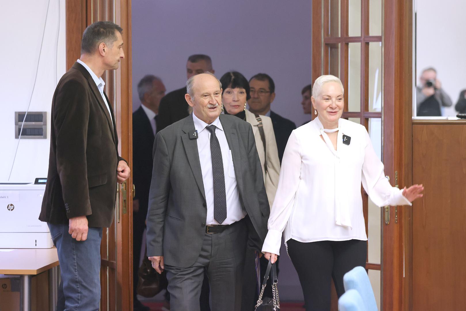 23.04.2024., Zagreb - Hrvatska stranka umirovljenika predala je kandidacijsku listu za Europski parlament Drzavnom izbornom povjerenstvu u Hrvatskom saboru. Photo: Patrik Macek/PIXSELL