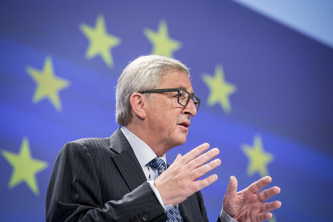 Jean-Claude Juncker , the president of the European Commission holds a press conference on the Greek Crisis at European Commission headquarters in Brussels, Belgium on 29.06.2015 Juncker urged Greeks to vote 'yes' in the bailout referendum and against the