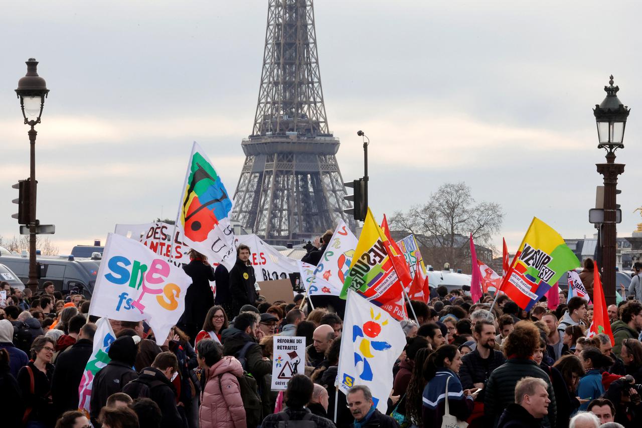 French government's pension reform bill at the National Assembly in Paris