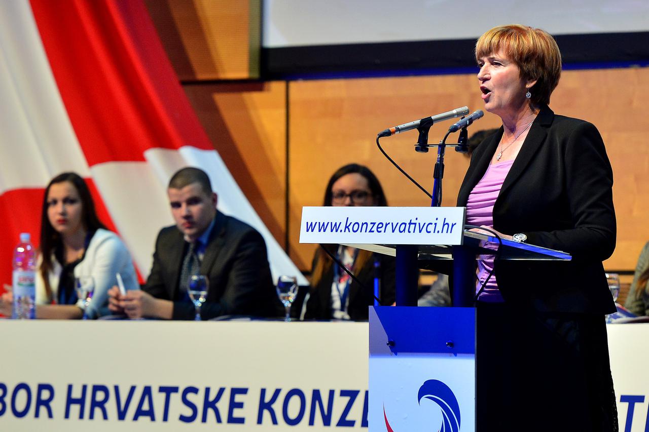 21.3.2015., Zagreb -  Hrvatska konzervativna stranka (HKS) odrzala sabor u Hypo kongresnom centru na kojem su birali vodstvo stranke i izabarali Ruzu Tomasic za predsjednicu stranke. Na saboru stranke nazocio je i predsjednik Kluba zastupnika konzervativa