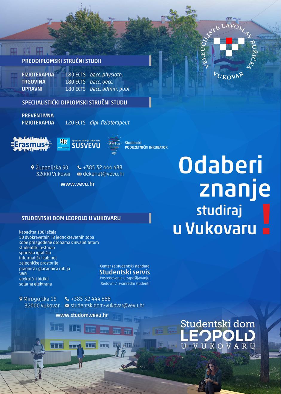 Na Vukovarskom Veleučilištu visok studentski standard