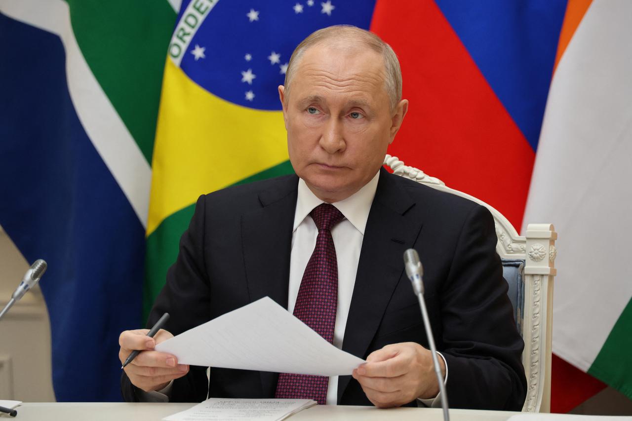 Russian President Vladimir Putin takes part in the 15th BRICS Summit