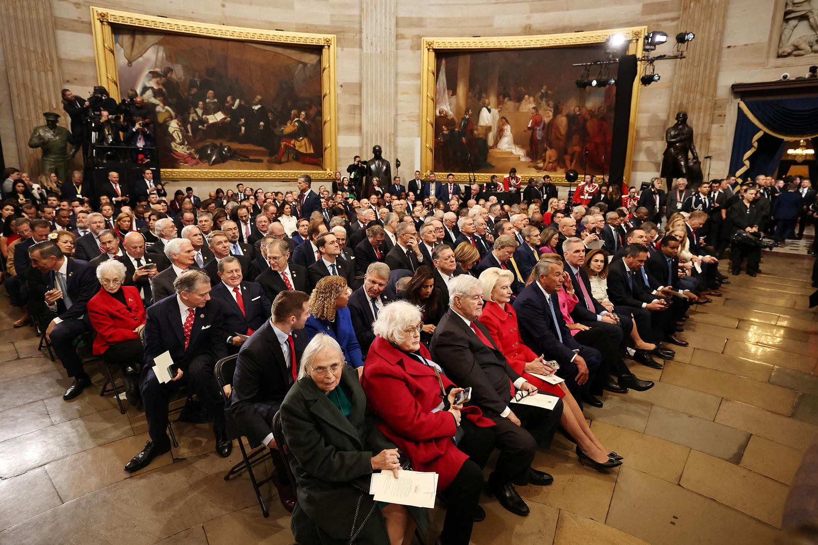WASHINGTON, DC - JANUARY 20: Guests attend the inauguration of U.S. President-elect Donald Trump in the Rotunda of the U.S. Capitol on January 20, 2025 in Washington, DC. Donald Trump takes office for his second term as the 47th president of the United States.     Chip Somodevilla/Pool via REUTERS Photo: Chip Somodevilla/REUTERS