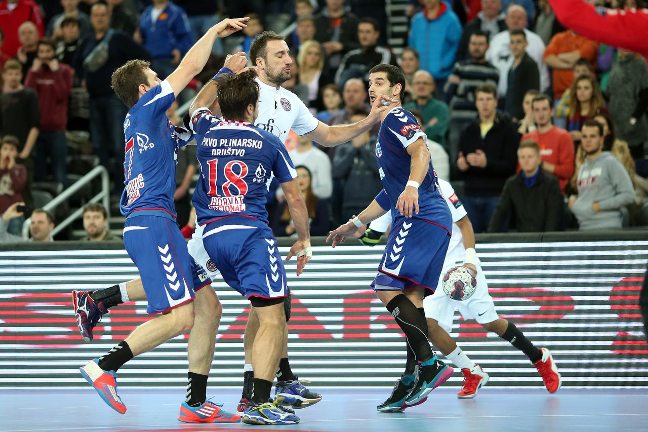 09.12.2014., Zagreb - Rukometna liga prvaka, HC Prvo plinarsko drustvo - Paris Saint-Germain Hand. Photo: Slavko Midzor/PIXSELL