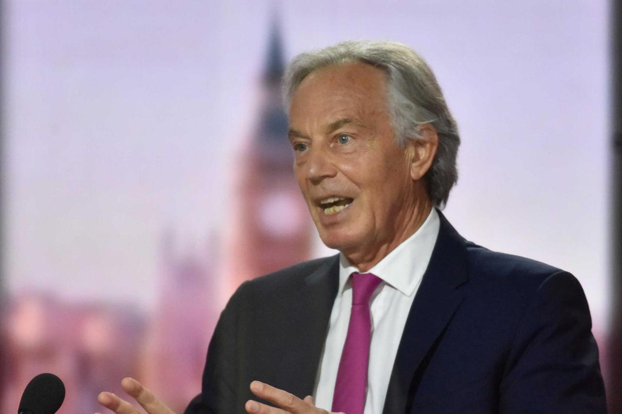 Britain's former Prime Minister Tony Blair appears on BBC TV's The Andrew Marr Show