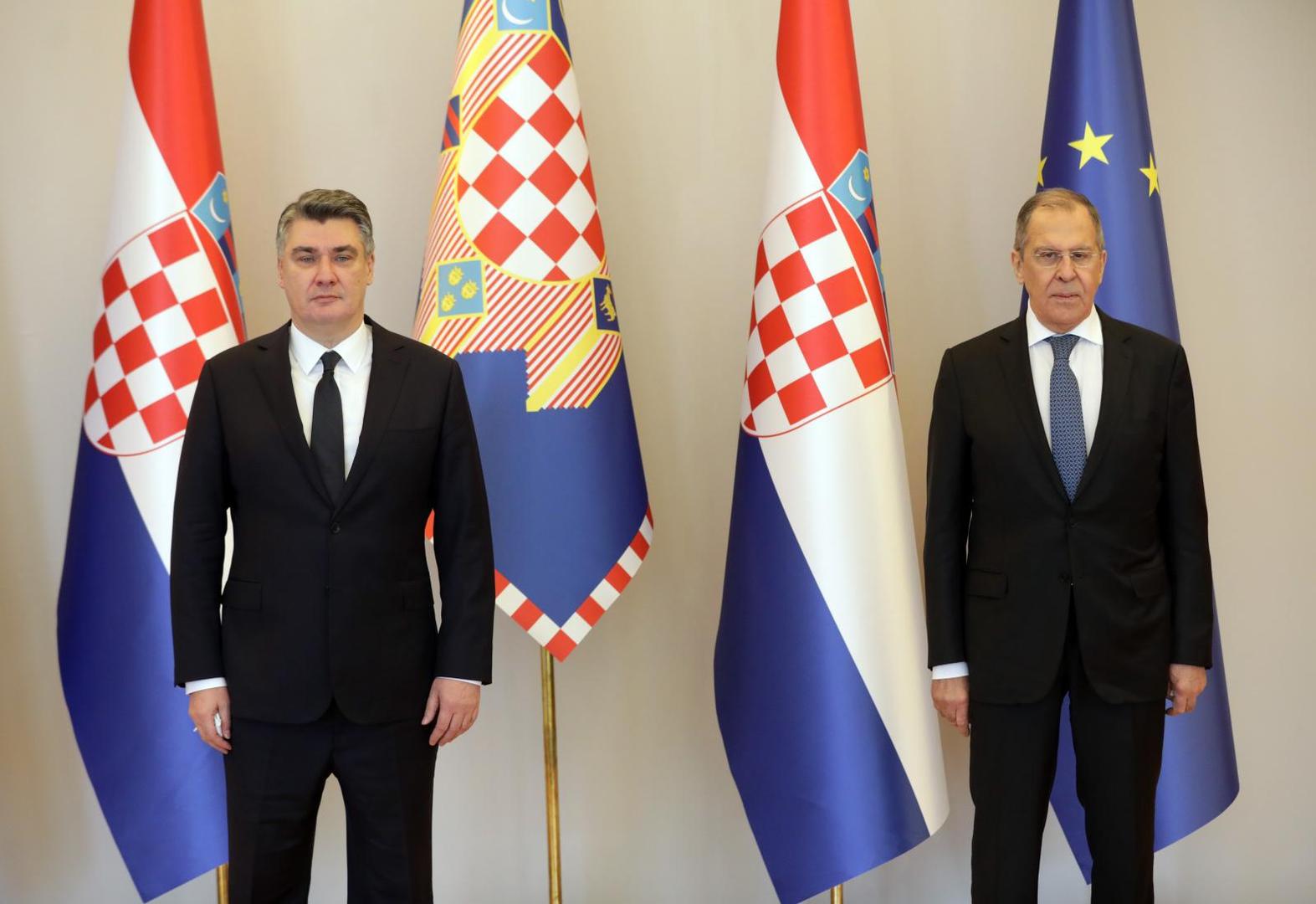 16.12.2020. Zagreb - Predsjednik Republike Zoran Milanovic  primio je  ministra vanjskih poslova Ruske Federacije Sergeja LavrovaPhoto: Robert Anic/PIXSELL