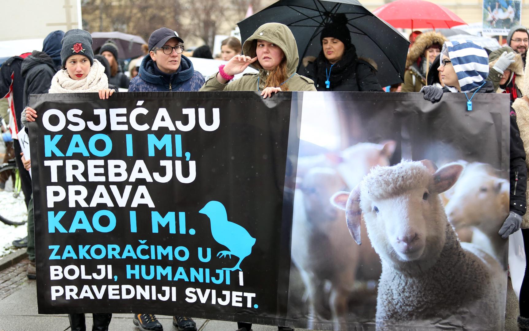 Marš za životinje u centru Zagreba